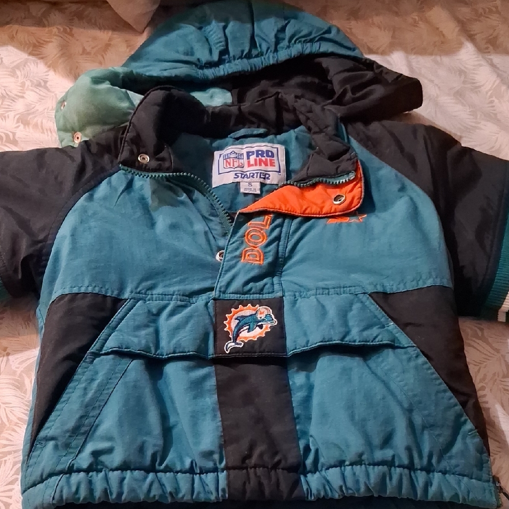 Starter Teal and Black Dolphins Jacket